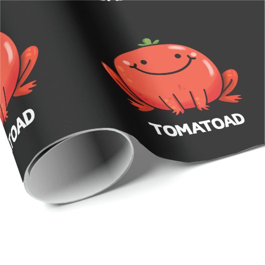Papier Cadeau Tomatoad Funny Tomato Toad Pun Dark BG (Coin rond)