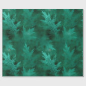 Papier Cadeau Tomber amoureux de l'automne | Feuilles verts dyna (Plat)