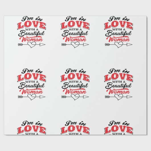 Papier Cadeau Tomber dans l'amour (Plat)