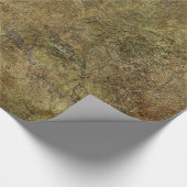 Papier Cadeau Ton approximatif de la terre et pierre verte (Coin)