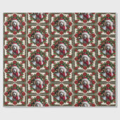 Papier Cadeau Ton chien de Noël Photo Red Green (Plat)