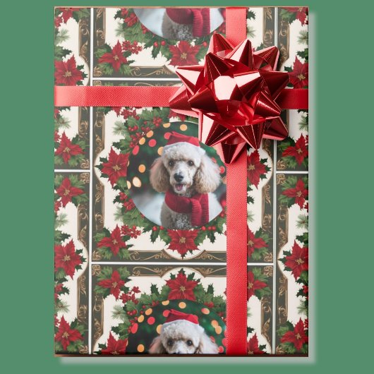 Papier Cadeau Ton chien de Noël Photo Red Green