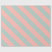 Papier Cadeau Tonalités de couleur pastel pêche sarcelle Rayures (Plat)