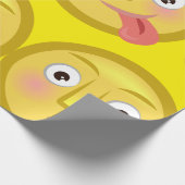 Papier Cadeau Tongue Out Emoji Funny Goofy Face (Coin)