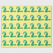 Papier Cadeau Tonnerre-Cove de Green Kawaii Worm (Plat)
