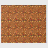 Papier Cadeau Tons Abstraits orange, marron et vert (Plat)