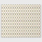 Papier Cadeau Tons Blanc Et Or Ikat Quatrefoil Motif (Plat)