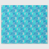 Papier Cadeau Tons Bleus Plaids Design (Plat)