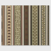 Papier Cadeau Tons Brown Moyenne Floral (Plat)