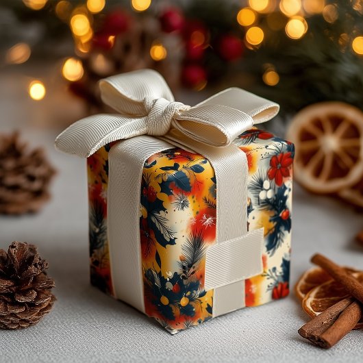 Papier Cadeau Tons chauds personnalisés et enveloppes de Noël de