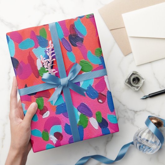 Papier Cadeau Tons Chauds Rose Abstrait (Cadeaux)