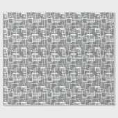 Papier Cadeau Tons de gris MCM Mid Siècle Abstrait Guerre modern (Plat)