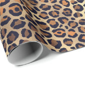 Papier Cadeau Tons de léopard Brown et noir sur l'impression d'o (Coin rond)