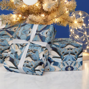 Papier Cadeau Tons De Marbres Bleus Brisés
