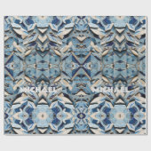 Papier Cadeau Tons De Marbres Bleus Brisés (Plat)