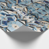 Papier Cadeau Tons De Marbres Bleus Brisés (Coin)