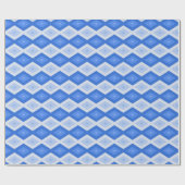 Papier Cadeau Tons de motif de diamant bleu (Plat)