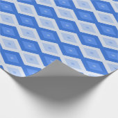 Papier Cadeau Tons de motif de diamant bleu (Coin)
