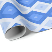 Papier Cadeau Tons de motif de diamant bleu (Coin rond)
