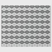 Papier Cadeau Tons de motif de diamant gris (Plat)