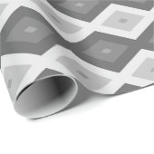 Papier Cadeau Tons de motif de diamant gris (Coin rond)