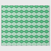 Papier Cadeau Tons de motif diamant vert (Plat)