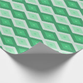 Papier Cadeau Tons de motif diamant vert (Coin)