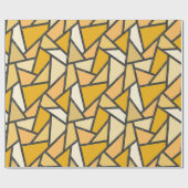 Papier Cadeau Tons de motif en vitrail jaune (Plat)