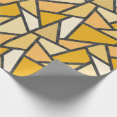 Papier Cadeau Tons de motif en vitrail jaune (Coin)