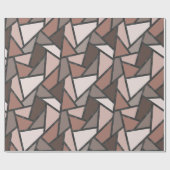 Papier Cadeau Tons de motif en vitrail marron (Plat)