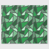 Papier Cadeau Tons de motif en vitrail vert (Plat)