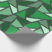Papier Cadeau Tons de motif en vitrail vert (Coin)