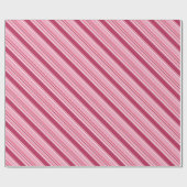 Papier Cadeau Tons de rayures roses (Plat)