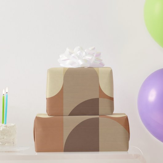 Papier Cadeau Tons de Terre Brown Bauhaus 1970 (Cadeaux de fête)