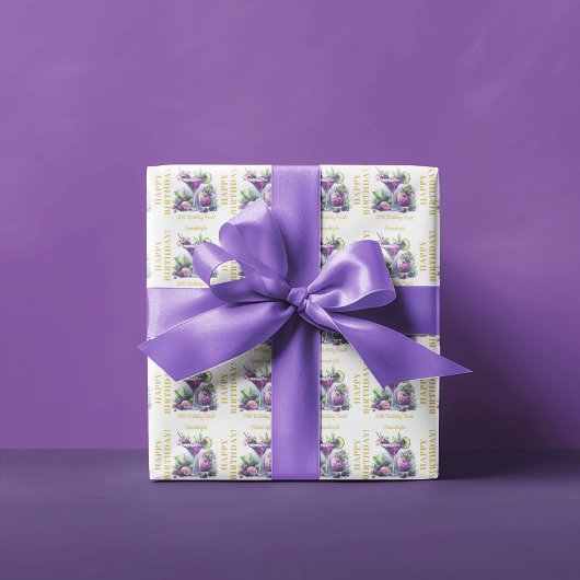 Papier Cadeau Tons de violet : Un Bassin d'Anniversaire Bleu-Vio