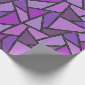 Papier Cadeau Tons de vitrail violet motif (Coin)