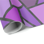 Papier Cadeau Tons de vitrail violet motif (Coin rond)