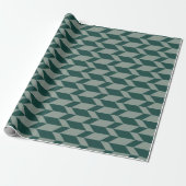 Papier Cadeau Tons Gras Deux Tons Flèche Chevron Gris Vert (Déroulé)