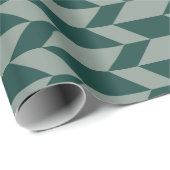 Papier Cadeau Tons Gras Deux Tons Flèche Chevron Gris Vert (Coin rond)