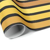 Papier Cadeau Tons Jaune Doré Sur Noir (Coin rond)