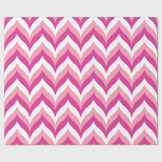 Papier Cadeau Tons Rose Et Blanc Zigzag Chevron Motif (Plat)