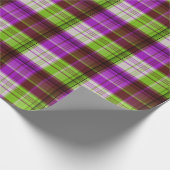 Papier Cadeau Tons vert pourpre Plaid Motif (Coin)