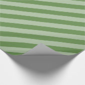 Papier Cadeau Tons verts festifs rayés classiques (Coin)
