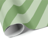 Papier Cadeau Tons verts festifs rayés classiques (Coin rond)