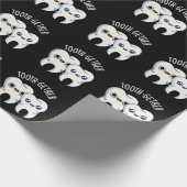 Papier Cadeau Tooth-gether Funny Tooth Pun Dark BG (Coin)