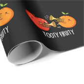 Papier Cadeau Tooty Fruity Funny Fruit Musicien Pun Dark BG (Coin rond)