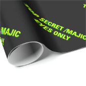 Papier Cadeau Top Secret /Majic Eyes Only (Vert sur Noir) (Coin rond)