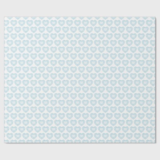 Papier Cadeau Topaz coeur pierre bleue ligne d'art motif (Plat)