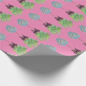Papier Cadeau Topiacés bleus et blancs Ginger Jar (Coin)