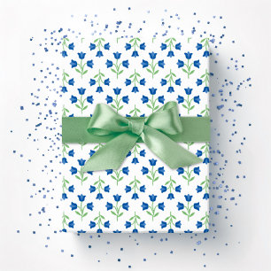 Papier Cadeau Topsy Tulip en bleu et vert